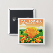  Californië Vierkante Button 5,1 Cm (Voorkant /achterkant)