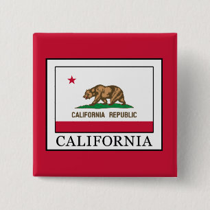 Californië Vierkante Button 5,1 Cm
