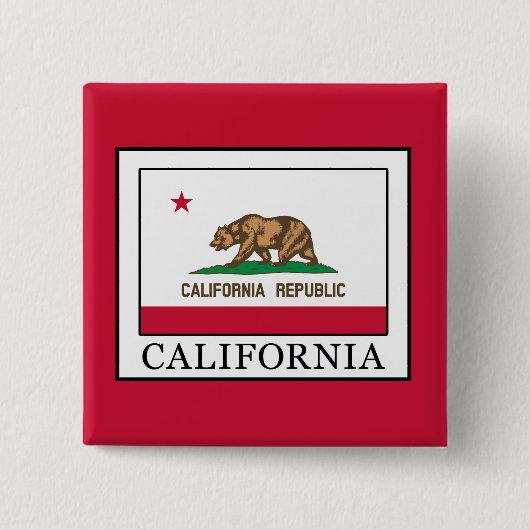 Californië Vierkante Button 5,1 Cm (Voorkant)