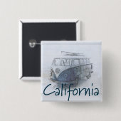 Californië Vierkante Button 5,1 Cm (Voorkant /achterkant)