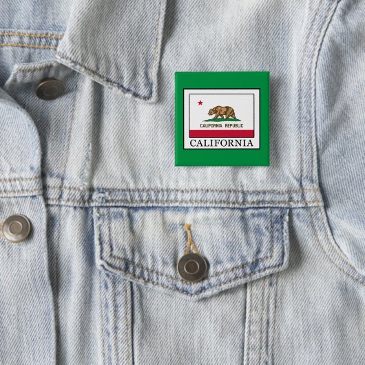 Californië Vierkante Button 5,1 Cm (In situ)