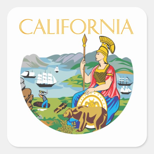 Californië Vierkante Sticker (Voorkant)