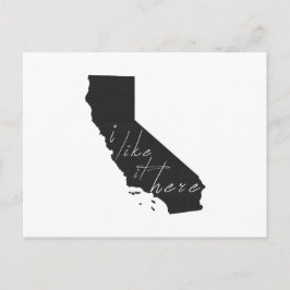 Californië vind het hier mooi staat gevormd alkbor briefkaart