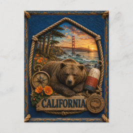 Californië Vintage Reizen Briefkaart