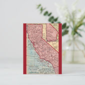 Californië Vintage Staat Kaart Ansichtkaart (Staand voorkant)