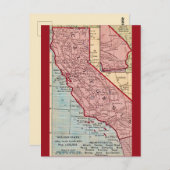 Californië Vintage Staat Kaart Ansichtkaart (Voorkant / Achterkant)