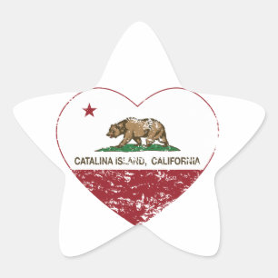 Californië vlag Catalina eiland hart verdrietig Ster Sticker