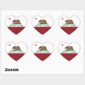 Californië vlag Dana Point hart Vierkante Sticker (Vel)
