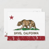 californië vlag davis in nood briefkaart (Voorkant / Achterkant)