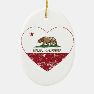 californië vlag malibu hart in nood keramisch ornament