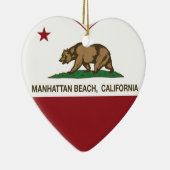 californië vlag manhattan strand keramisch ornament (Rechts)