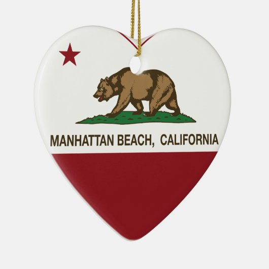 californië vlag manhattan strand keramisch ornament (Rechts)