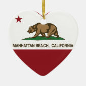 californië vlag manhattan strand keramisch ornament (Voorkant)