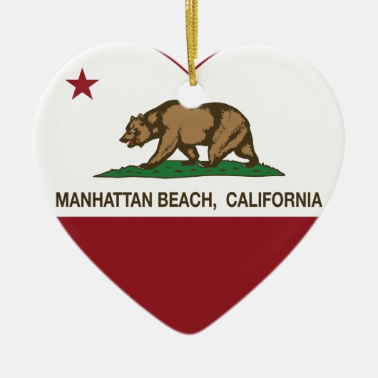 californië vlag manhattan strand keramisch ornament (Voorkant)