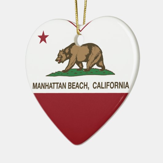 californië vlag manhattan strand keramisch ornament (Links)