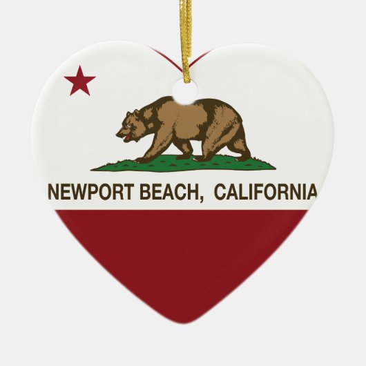 californië vlag newport strand keramisch ornament (Voorkant)