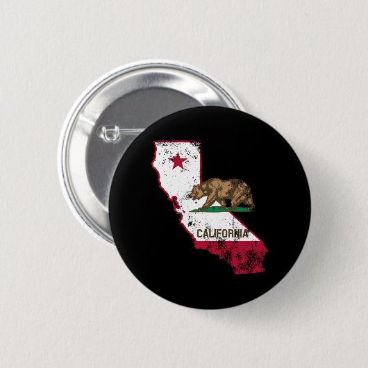 Californië Vlag Patriottisch Ronde Button 5,7 Cm (Voorkant /achterkant)