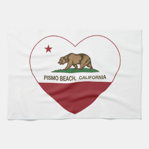 californië vlag pismo strandhart theedoek