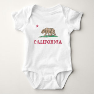 Californië-vlag Retro fade Romper