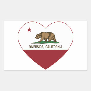 Californië vlag rivierzijde hart rechthoekige sticker