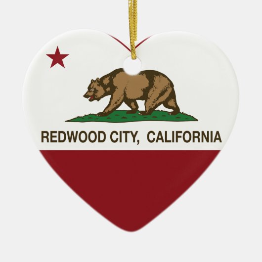californië vlag rowood centrum keramisch ornament (Voorkant)