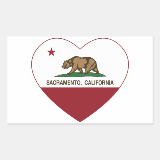 Californië vlag Sacramento hart Rechthoekige Sticker (Voorkant)