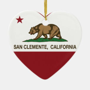 californië vlag san clemente hart keramisch ornament