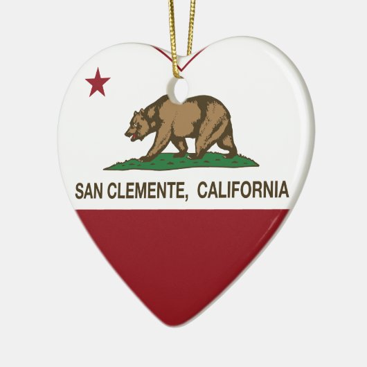 californië vlag san clemente hart keramisch ornament (Links)