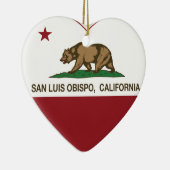 californië vlag san luis obispo hart keramisch ornament (Rechts)
