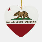 californië vlag san luis obispo hart keramisch ornament (Voorkant)