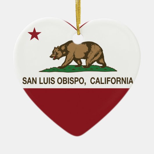 californië vlag san luis obispo hart keramisch ornament (Voorkant)