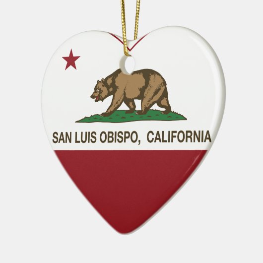 californië vlag san luis obispo hart keramisch ornament (Links)