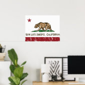 Californië-vlag San Luis Obispo Poster (Thuiskantoor)