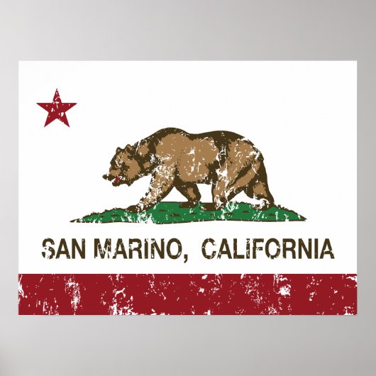Californië, vlag San Marino Poster (Voorkant)