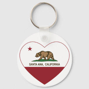 californië vlag santa ana hart sleutelhanger