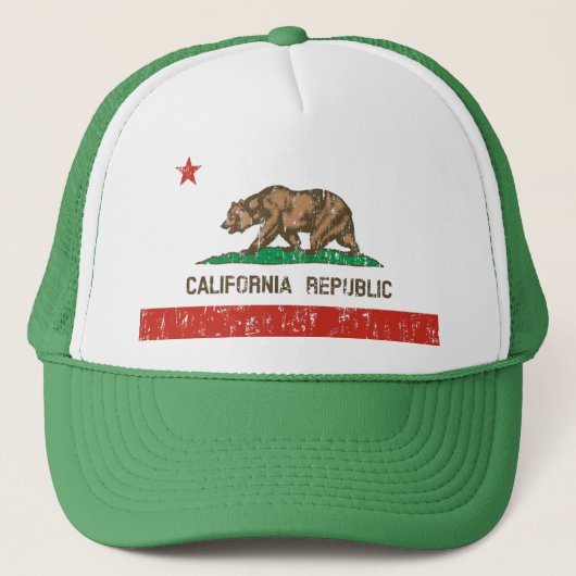  Californië: Vlag Trekker Hat Trucker Pet (Voorkant)