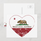 californië vlag walnut creek hartproblemen briefkaart (Voorkant / Achterkant)