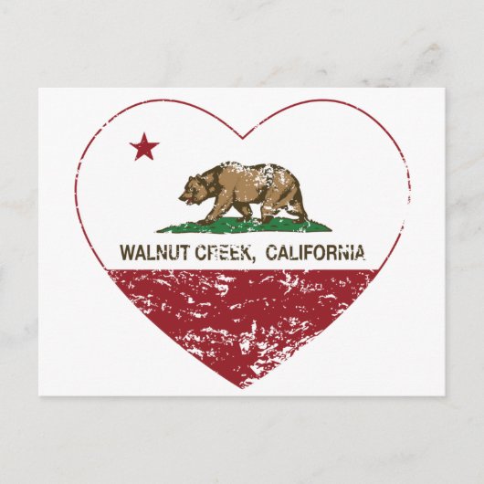 californië vlag walnut creek hartproblemen briefkaart (Voorkant)