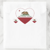 Californië vlag West Lancaster hart Ovale Sticker (Tas)