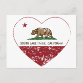 californië vlag zuid tahoe - hart zwaar getroffen briefkaart (Voorkant)