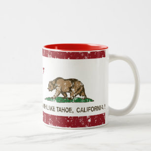 Californië-vlag Zuidmeer Tahoe Tweekleurige Koffiemok