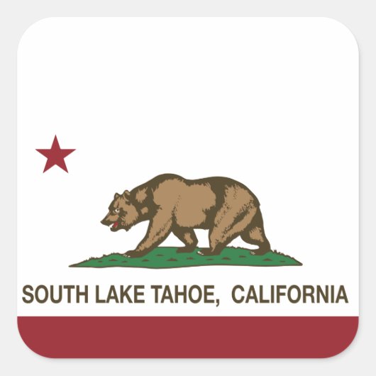 Californië-vlag Zuidmeer Tahoe Vierkante Sticker (Voorkant)