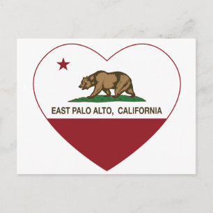 californië vlaggen oost - palo alto - hart briefkaart