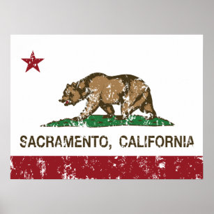 californië vlaggestaat sacramento in nood poster