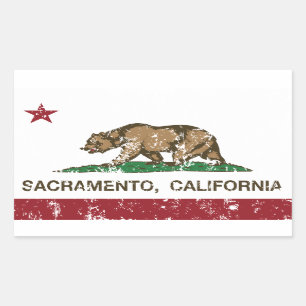 californië vlaggestaat sacramento in nood rechthoekige sticker