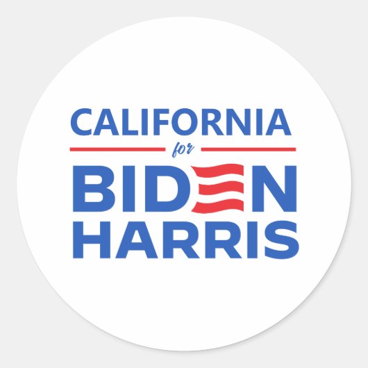 Californië voor Biden Harris Ronde Sticker (Voorkant)