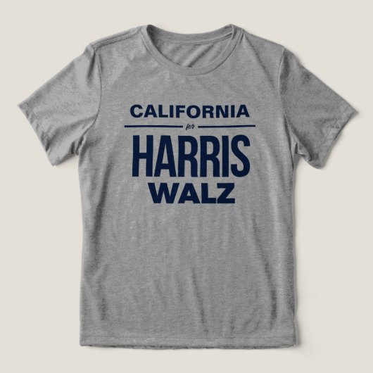 Californië voor Harris Walz Tri-Blend Shirt (Design voorkant)