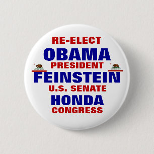 Californië voor Obama Feinstein Honda Ronde Button 5,7 Cm