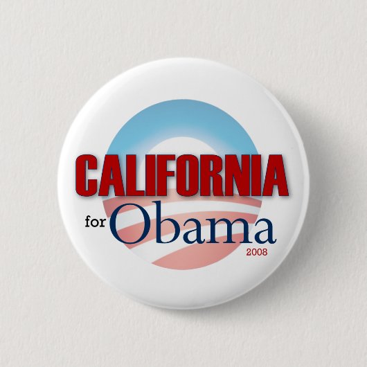 Californië voor Obama Ronde Button 5,7 Cm (Voorkant)