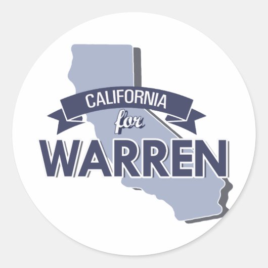 CALIFORNIË VOOR WARREN - 2016.png Ronde Sticker (Voorkant)